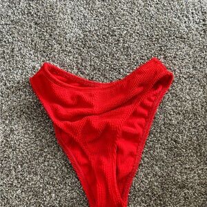 Good American size 1/2 red high waist cheeky bikini bottom